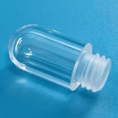 Clear Fused Quartz Screw Threaded Tube  Open Ended Quartz Tube  With Plastic/gold/silver Caps